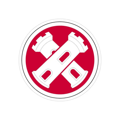 16th Engineer Brigade SSI (U.S. Army) REVERSE PRINT Transparent Die-Cut STICKER - The Sticker Space