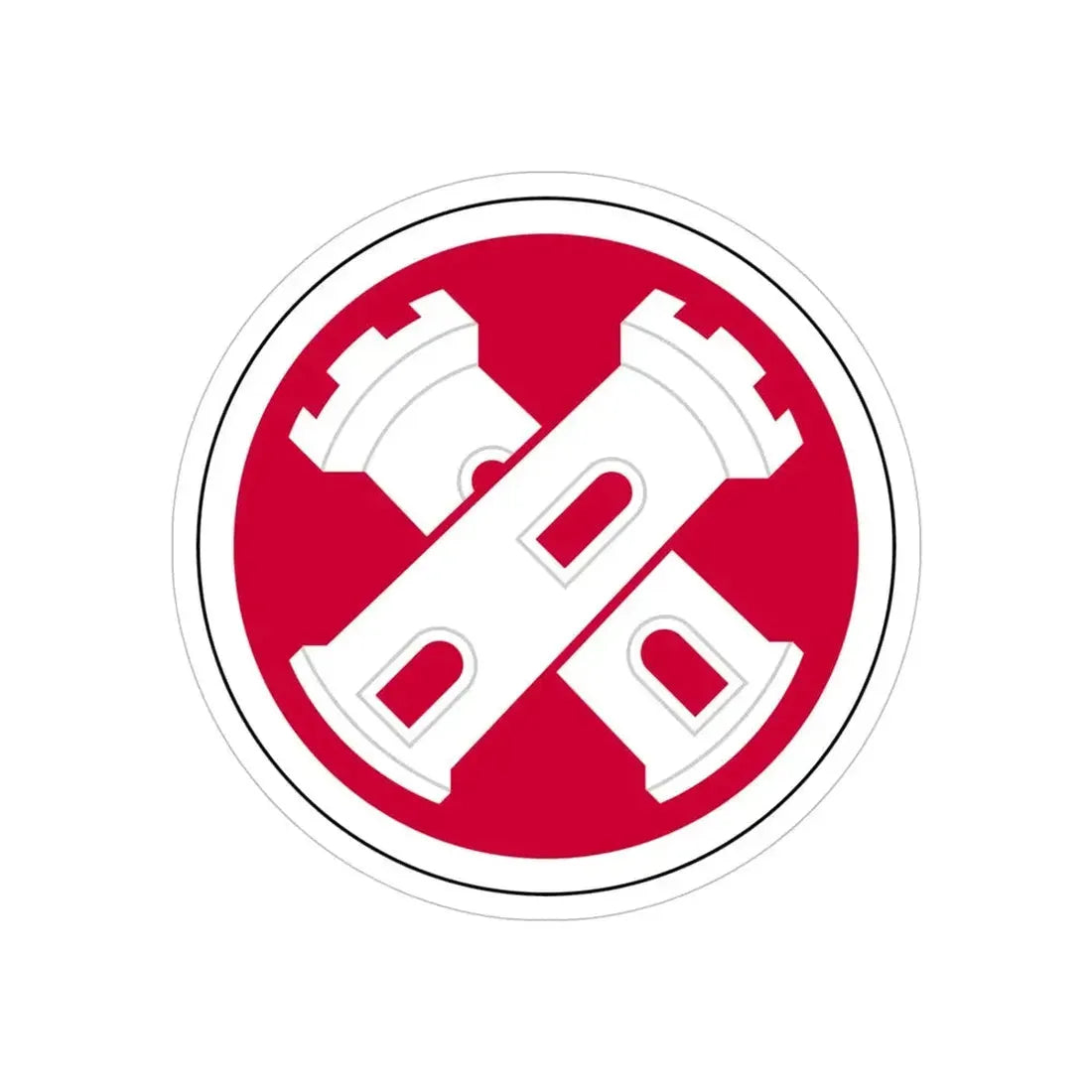 16th Engineer Brigade SSI (U.S. Army) REVERSE PRINT Transparent Die-Cut STICKER - The Sticker Space