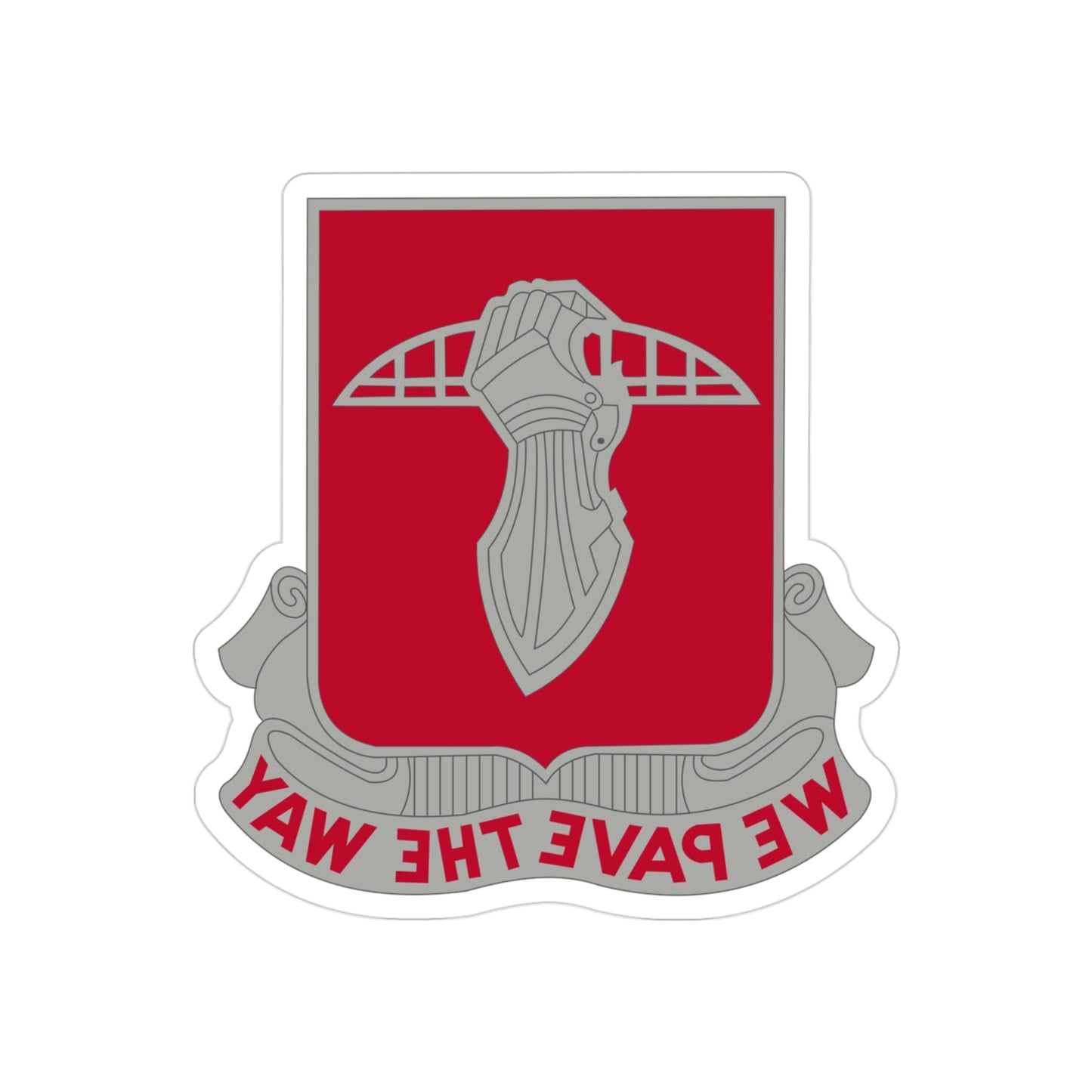 17 Engineer Battalion (U.S. Army) REVERSE PRINT Transparent STICKER-3" × 3"-The Sticker Space