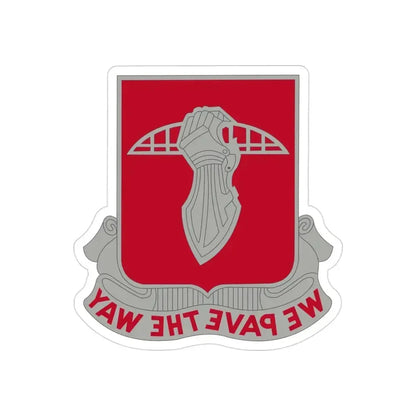 17 Engineer Battalion (U.S. Army) REVERSE PRINT Transparent Die-Cut STICKER 3 Inch Die-Cut Transparent - The Sticker Space