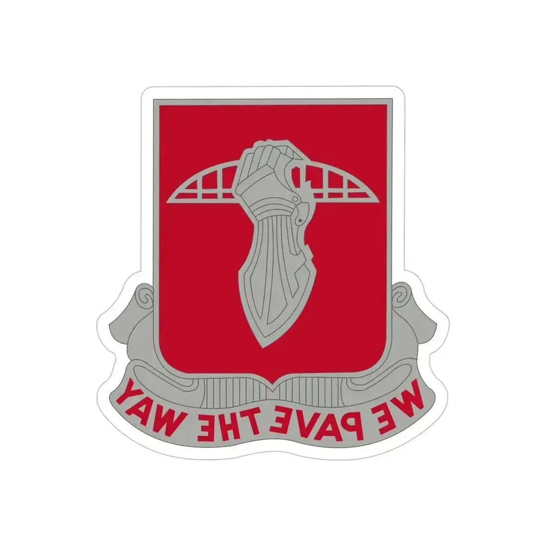 17 Engineer Battalion (U.S. Army) REVERSE PRINT Transparent Die-Cut STICKER 5 Inch Die-Cut Transparent - The Sticker Space