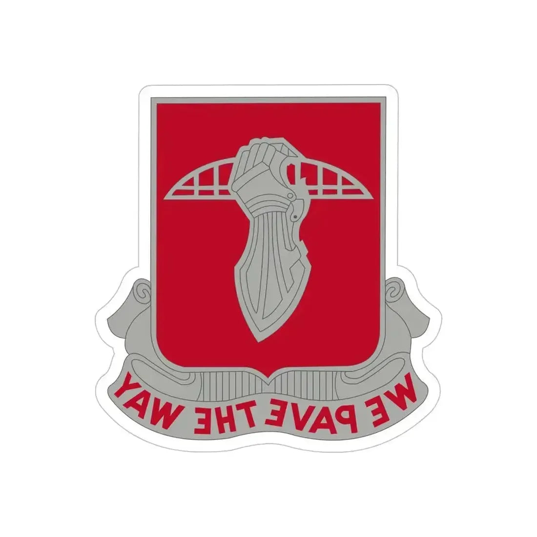 17 Engineer Battalion (U.S. Army) REVERSE PRINT Transparent Die-Cut STICKER 6 Inch Die-Cut Transparent - The Sticker Space