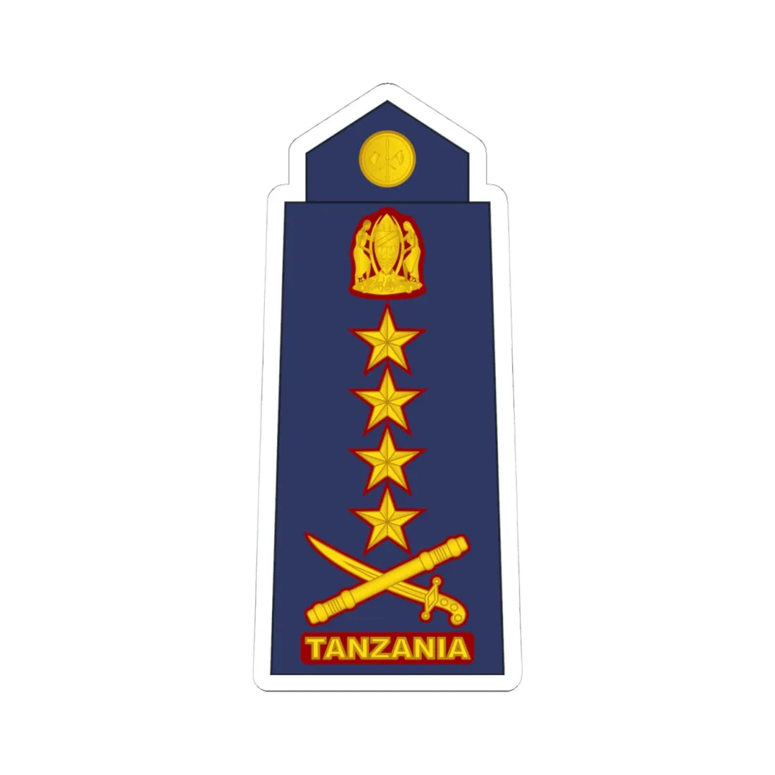 17 Tanzania Air Force GEN (Tanzania) (Military Rank) STICKER Vinyl Kiss-Cut Decal 4 Inch White - The Sticker Space