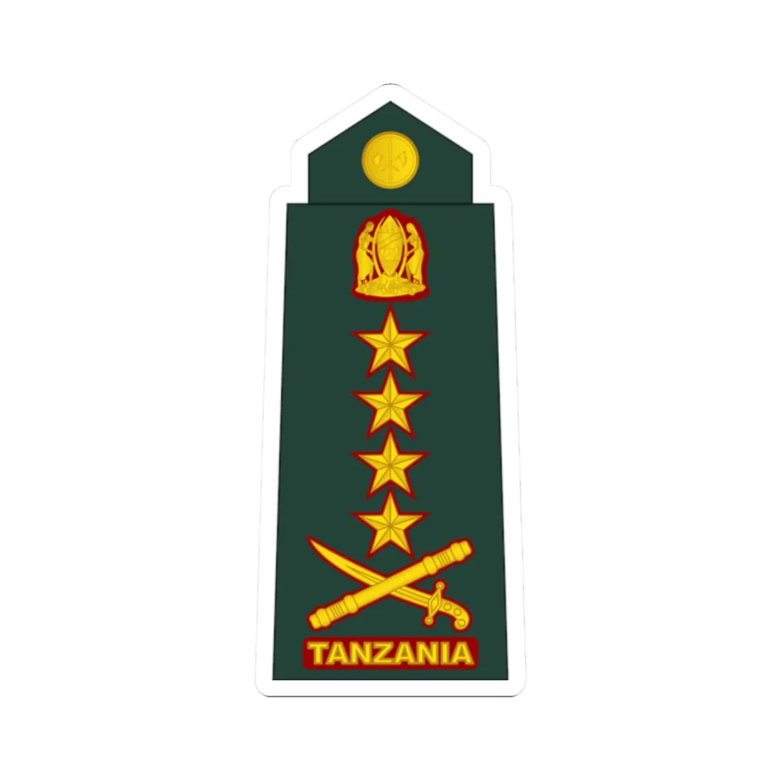 17 Tanzania Army GEN (Tanzania) (Military Rank) STICKER Vinyl Kiss-Cut Decal 2 Inch White - The Sticker Space