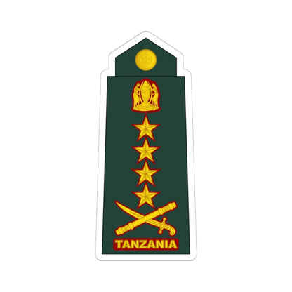 17 Tanzania Army GEN (Tanzania) (Military Rank) STICKER Vinyl Kiss-Cut Decal 6 Inch White - The Sticker Space
