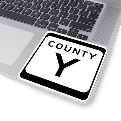 WIS County Y (Wisconsin) (Road Sign) STICKER Vinyl Kiss-Cut Decal