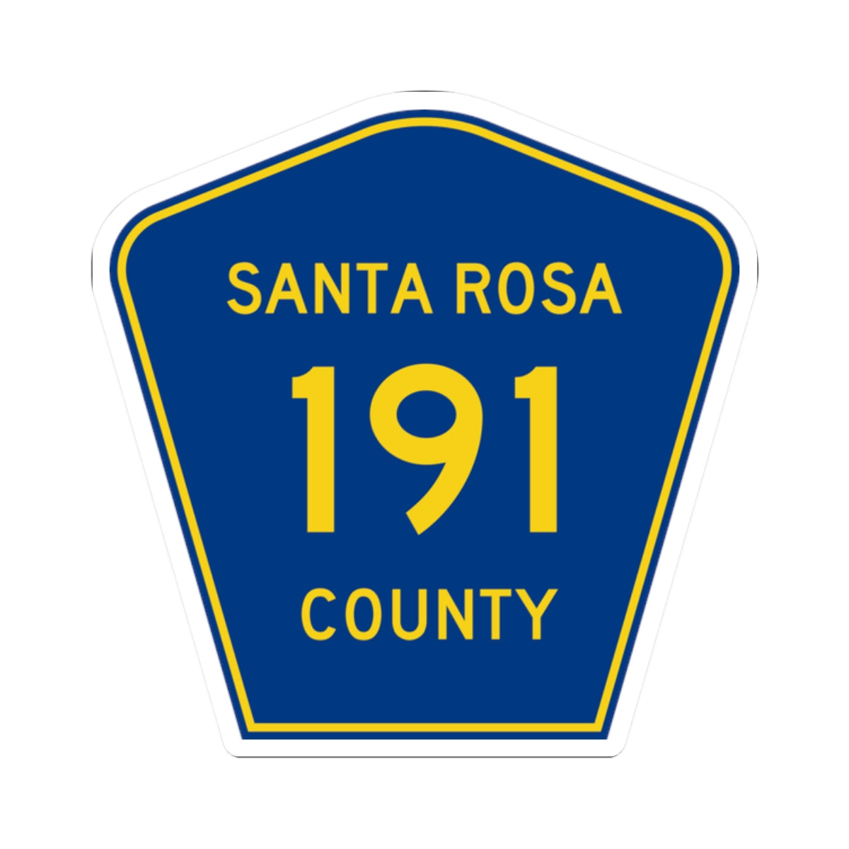 Santa Rosa County 191 (Florida) (Road Sign) STICKER Vinyl Kiss-Cut Decal
