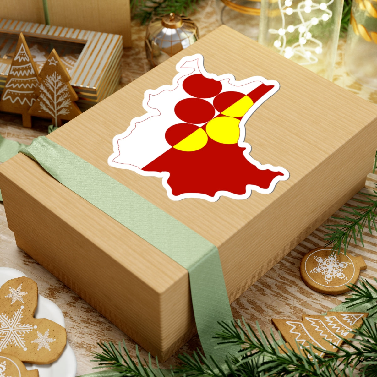 Flag map of Kavadarci Municipality (North Macedonia) STICKER Vinyl Kiss-Cut Decal