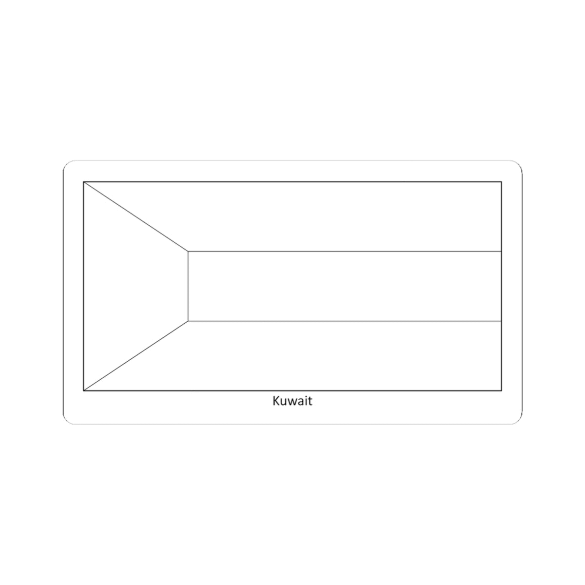 Flag of Kuwait colouring page (Kuwait) STICKER Vinyl Kiss-Cut Decal