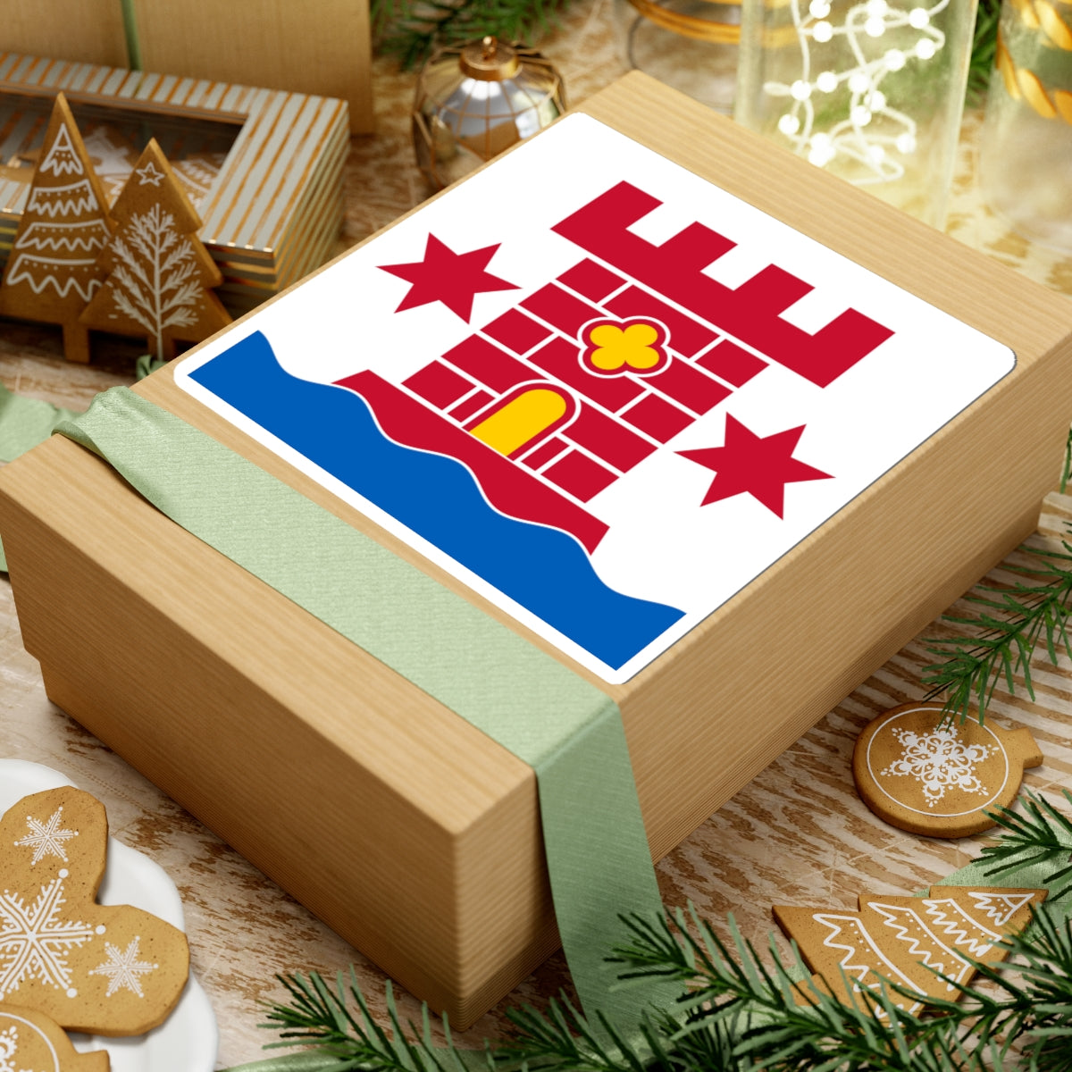 Flag of Kalmar (Sweden) STICKER Vinyl Kiss-Cut Decal