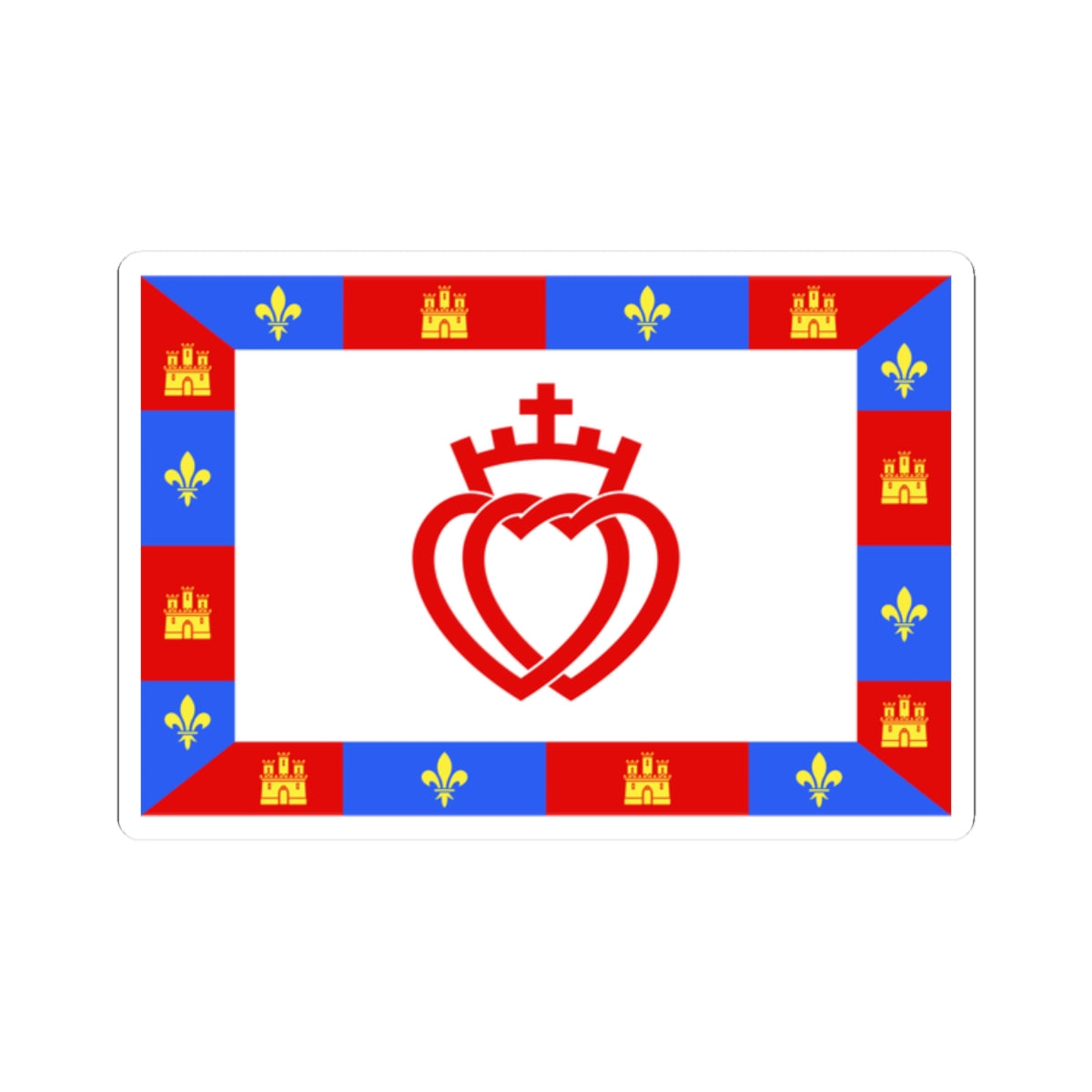 Traditional flag of Vendee (France) STICKER Vinyl Kiss-Cut Decal
