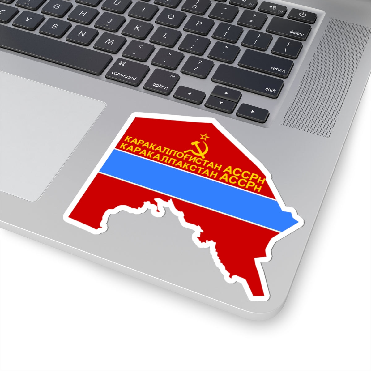 Flag-map of Karakalpak ASSR (Uzbekistan) STICKER Vinyl Kiss-Cut Decal