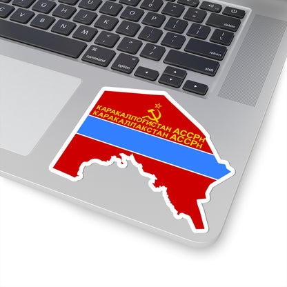Flag-map of Karakalpak ASSR (Uzbekistan) STICKER Vinyl Kiss-Cut Decal