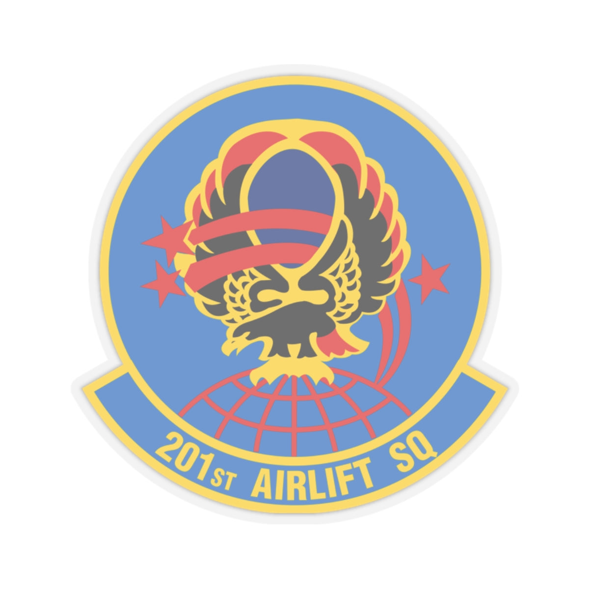 201 Airlift Squadron (U.S. Air Force) STICKER Vinyl Kiss-Cut Decal-2" × 2"-Transparent-The Sticker Space