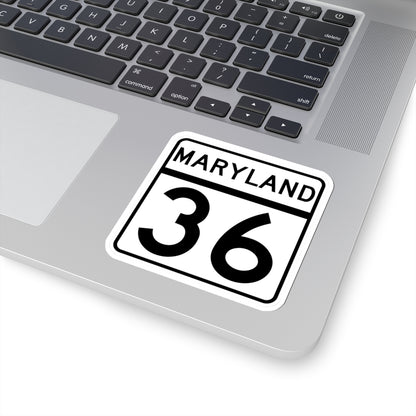 MD Route 36 (Maryland) (Road Sign) STICKER Vinyl Kiss-Cut Decal
