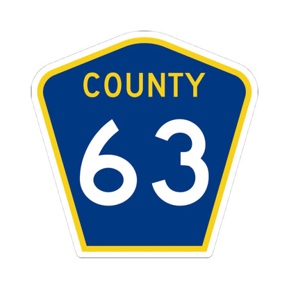 County 63 MN (Minnesota) (Road Sign) STICKER Vinyl Kiss-Cut Decal