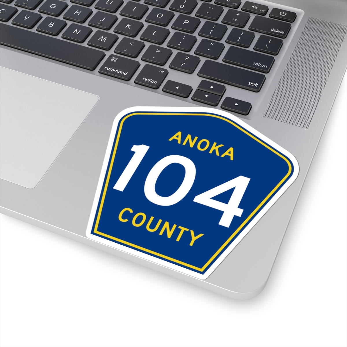Anoka County 104 (Minnesota) (Road Sign) STICKER Vinyl Kiss-Cut Decal