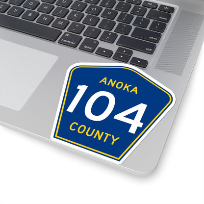Anoka County 104 (Minnesota) (Road Sign) STICKER Vinyl Kiss-Cut Decal