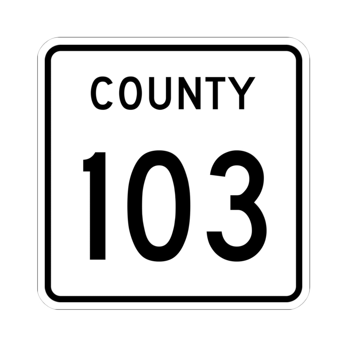 County 103 square (Minnesota) (Road Sign) STICKER Vinyl Kiss-Cut Decal