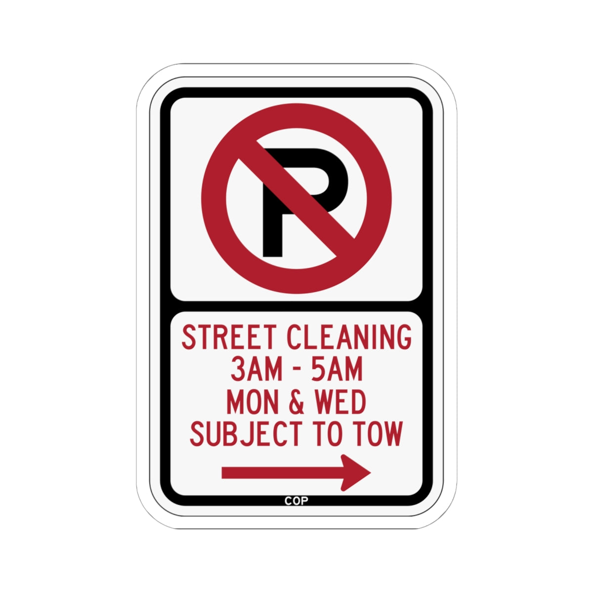 PBOT Road sign P1100L (Oregon) (Road Sign) STICKER Vinyl Kiss-Cut Decal