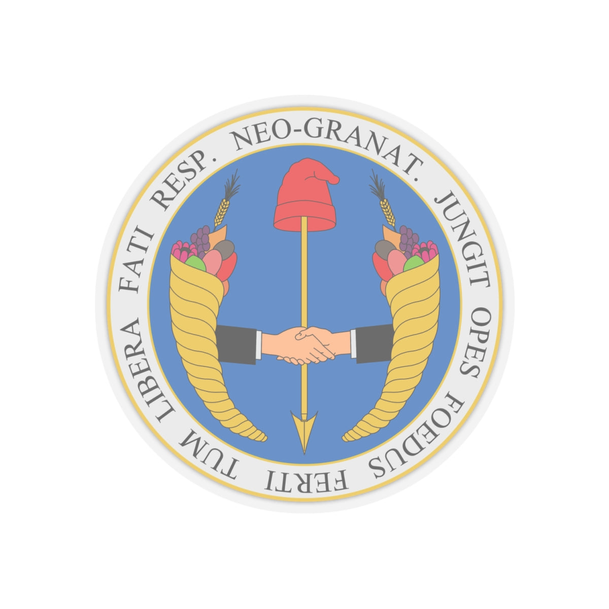 Coat of arms of United Provinces of New Granada - STICKER Vinyl Kiss-Cut Decal