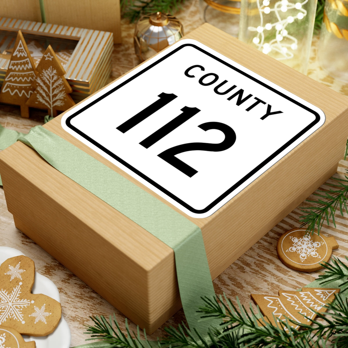 County 112 square (Minnesota) (Road Sign) STICKER Vinyl Kiss-Cut Decal