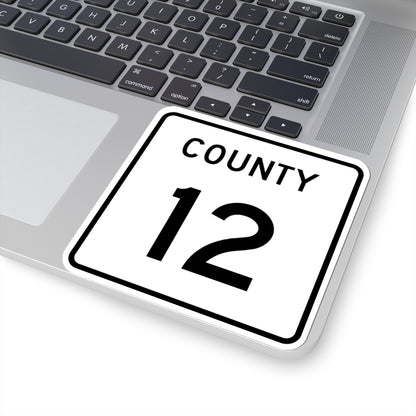 County 12 square (Minnesota) (Road Sign) STICKER Vinyl Kiss-Cut Decal