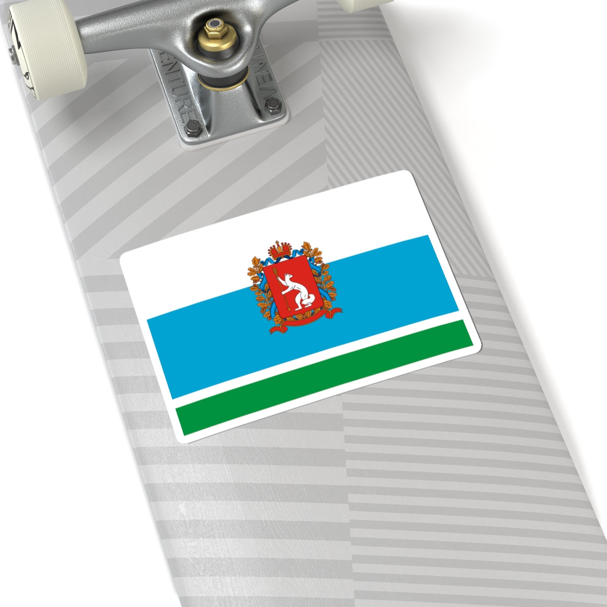 Flag of Sverdlovsk Oblast 1997 Coat of Arms (Russia) STICKER Vinyl Kiss-Cut Decal