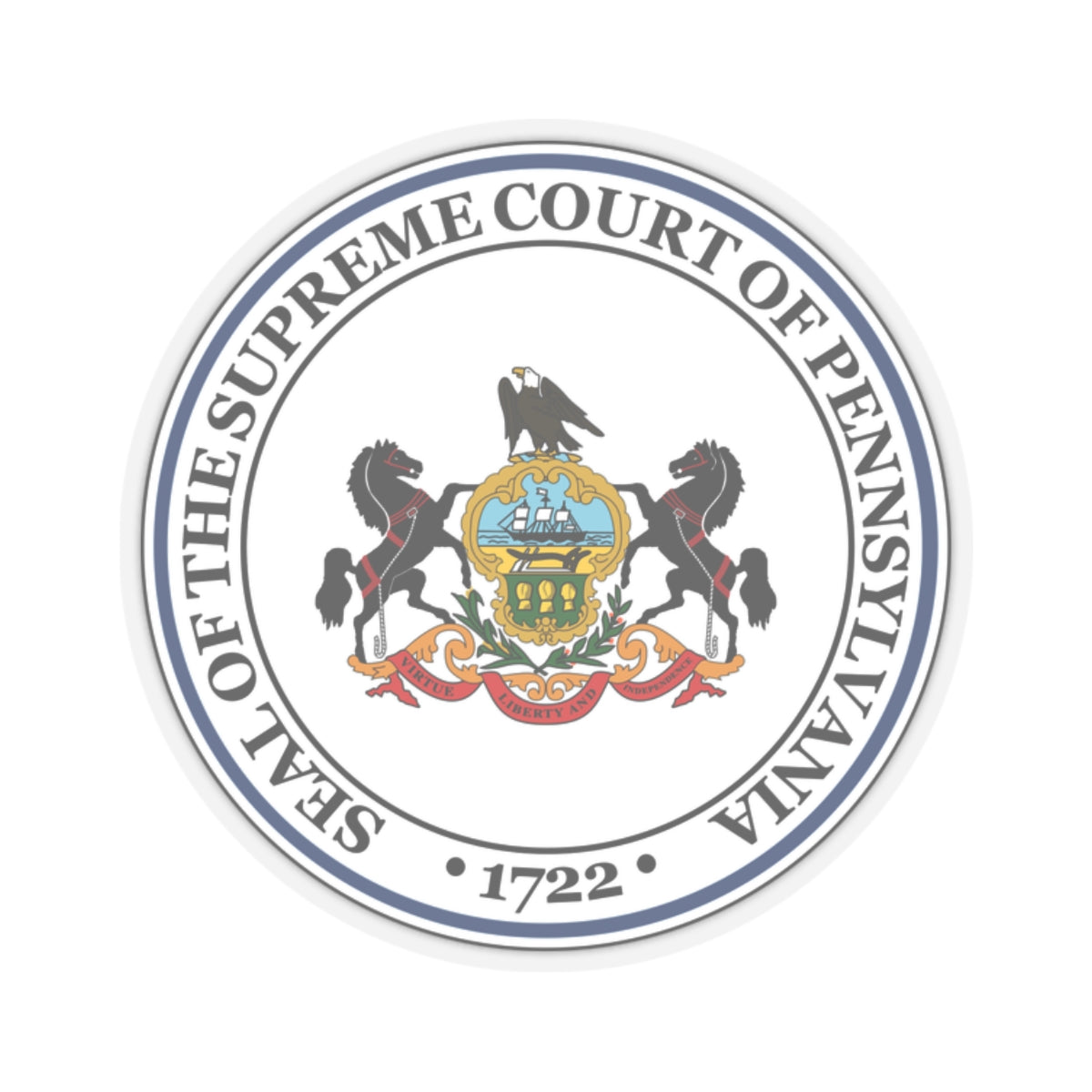 Seal of the Supreme Court of Pennsylvania - STICKER Vinyl Kiss-Cut Decal