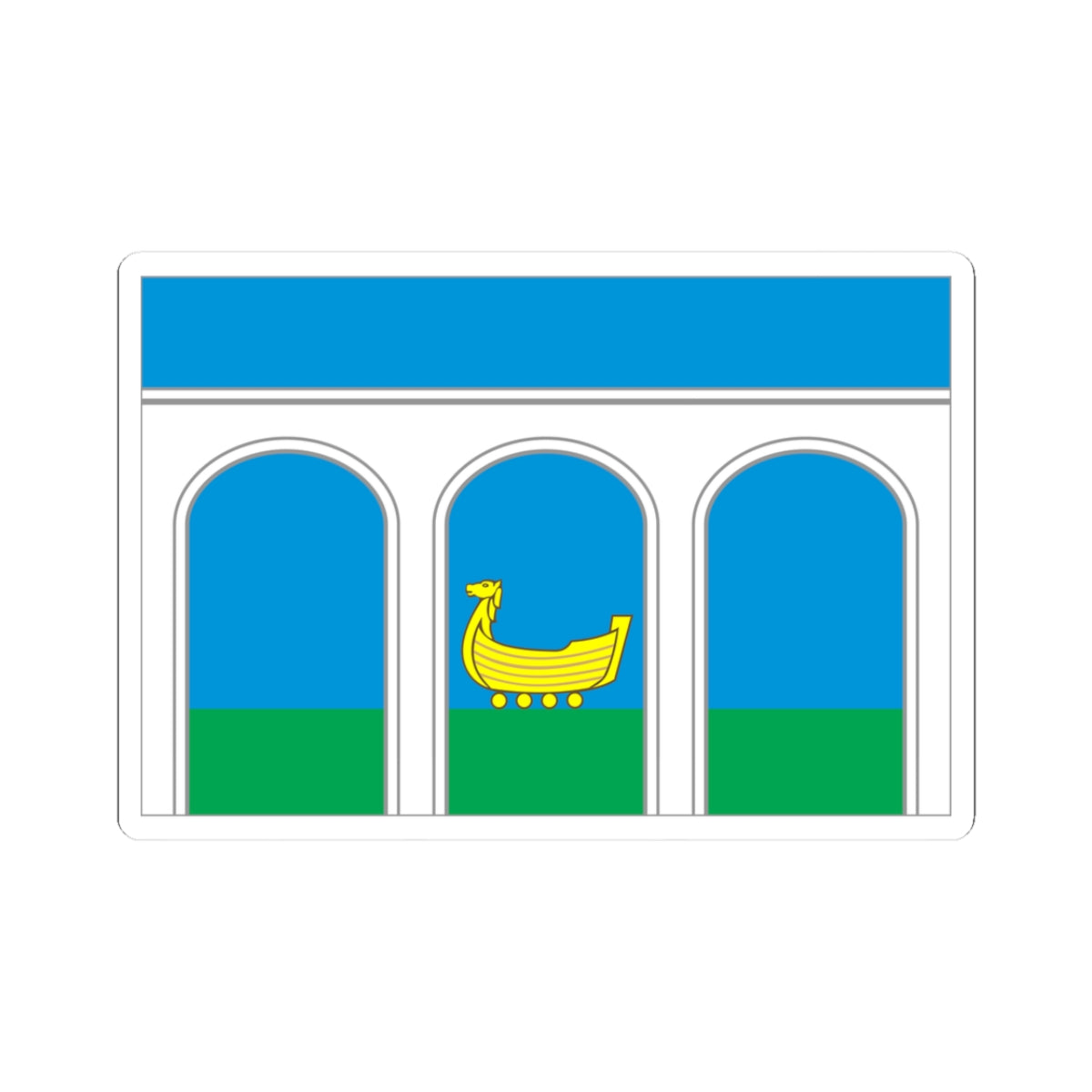 Flag of Mytishchi City Moscow Oblast (Russia) STICKER Vinyl Kiss-Cut Decal