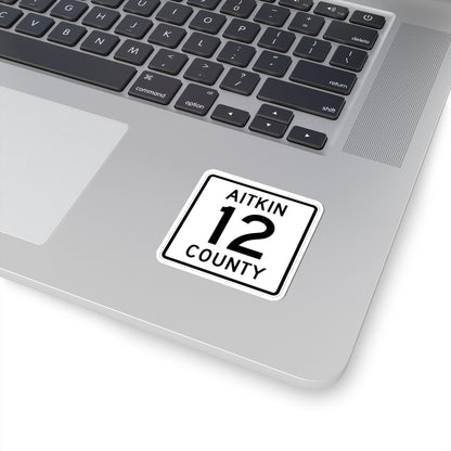 Aitkin County Route 12 (Minnesota) (Road Sign) STICKER Vinyl Kiss-Cut Decal