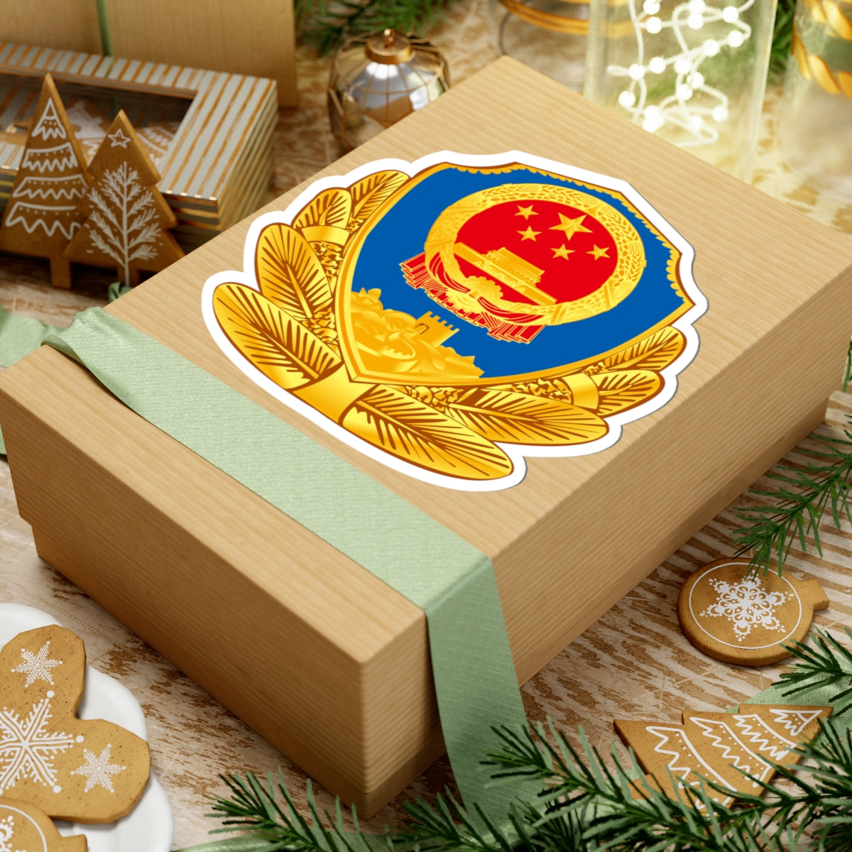 Police BadgeP.R.China (China) (Coat of Arms) STICKER Vinyl Kiss-Cut Decal