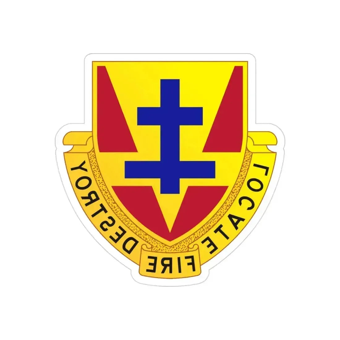 170th Artillery Regiment (U.S. Army) REVERSE PRINT Transparent Die-Cut STICKER 3 Inch Die-Cut Transparent - The Sticker Space