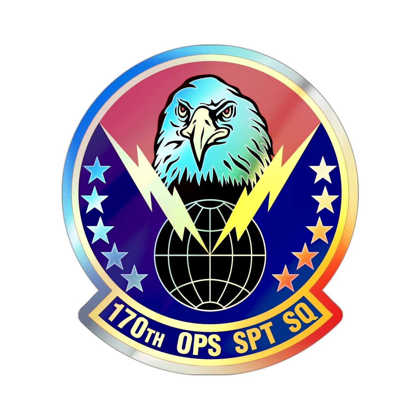 170th Operations Support Squadron (U.S. Air Force) Holographic STICKER Die-Cut Vinyl Decal-3 Inch-The Sticker Space