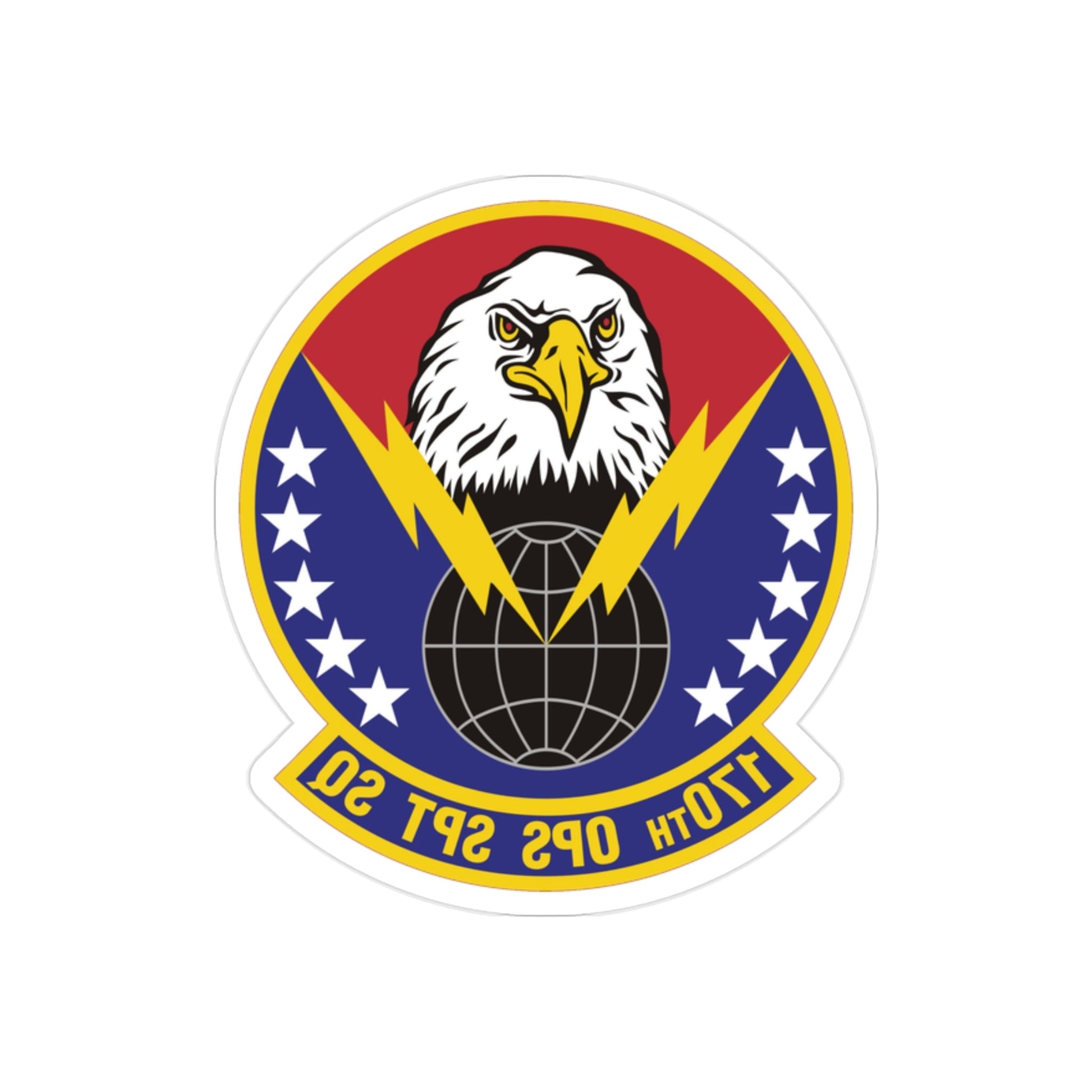 170th Operations Support Squadron (U.S. Air Force) REVERSE PRINT Transparent STICKER-2" × 2"-The Sticker Space
