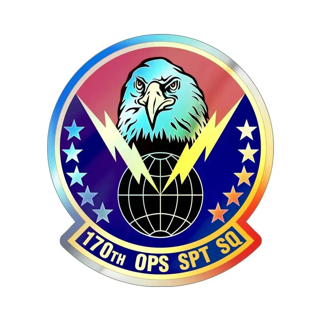 170th Operations Support Squadron (U.S. Air Force) Holographic STICKER Die-Cut Vinyl Decal 5 Inch Holographic - The Sticker Space