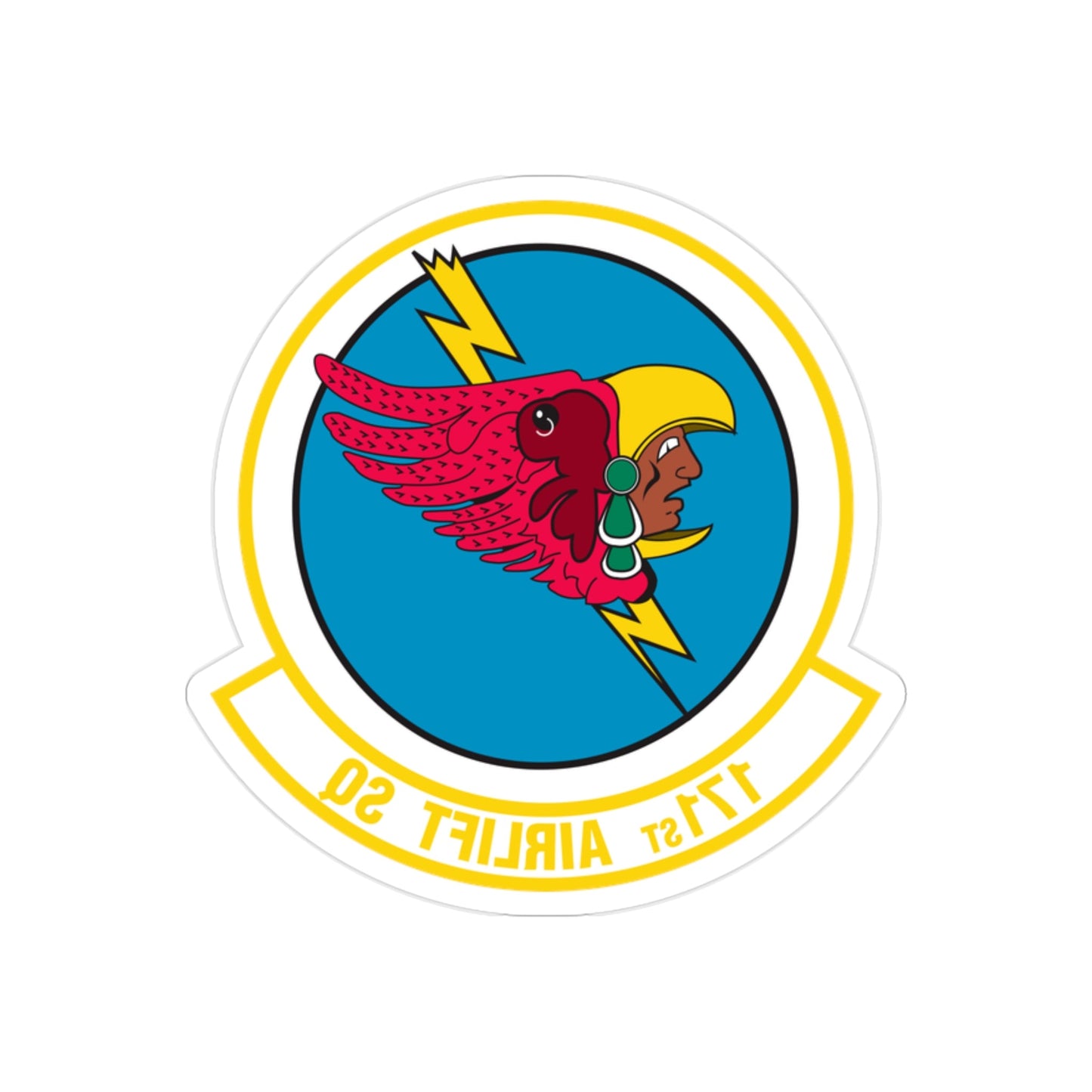 171 Airlift Squadron (U.S. Air Force) REVERSE PRINT Transparent STICKER-2" × 2"-The Sticker Space