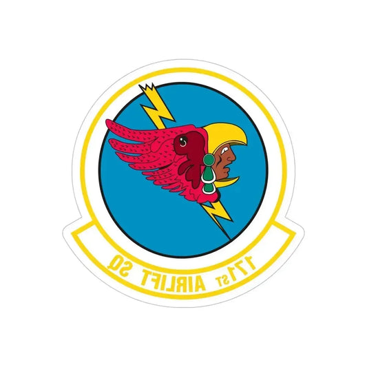 171 Airlift Squadron (U.S. Air Force) REVERSE PRINT Transparent Die-Cut STICKER 6 Inch Die-Cut Transparent - The Sticker Space