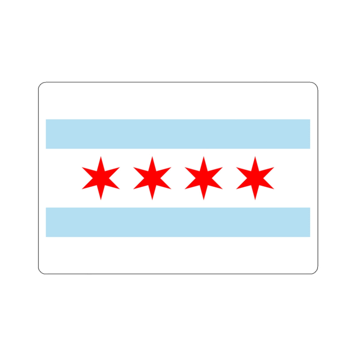 Flag of Chicago, Illinois - STICKER Vinyl Kiss-Cut Decal