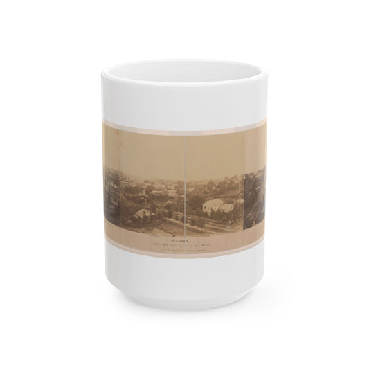 Atlanta, Before Being Burnt  By Order Of Gen'l. Sherman, From The Cupola Of The Female Seminary (U.S. Civil War) White Coffee Mug