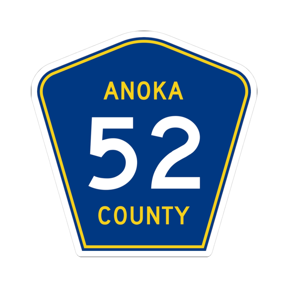 Anoka County 52 (Minnesota) (Road Sign) STICKER Vinyl Kiss-Cut Decal