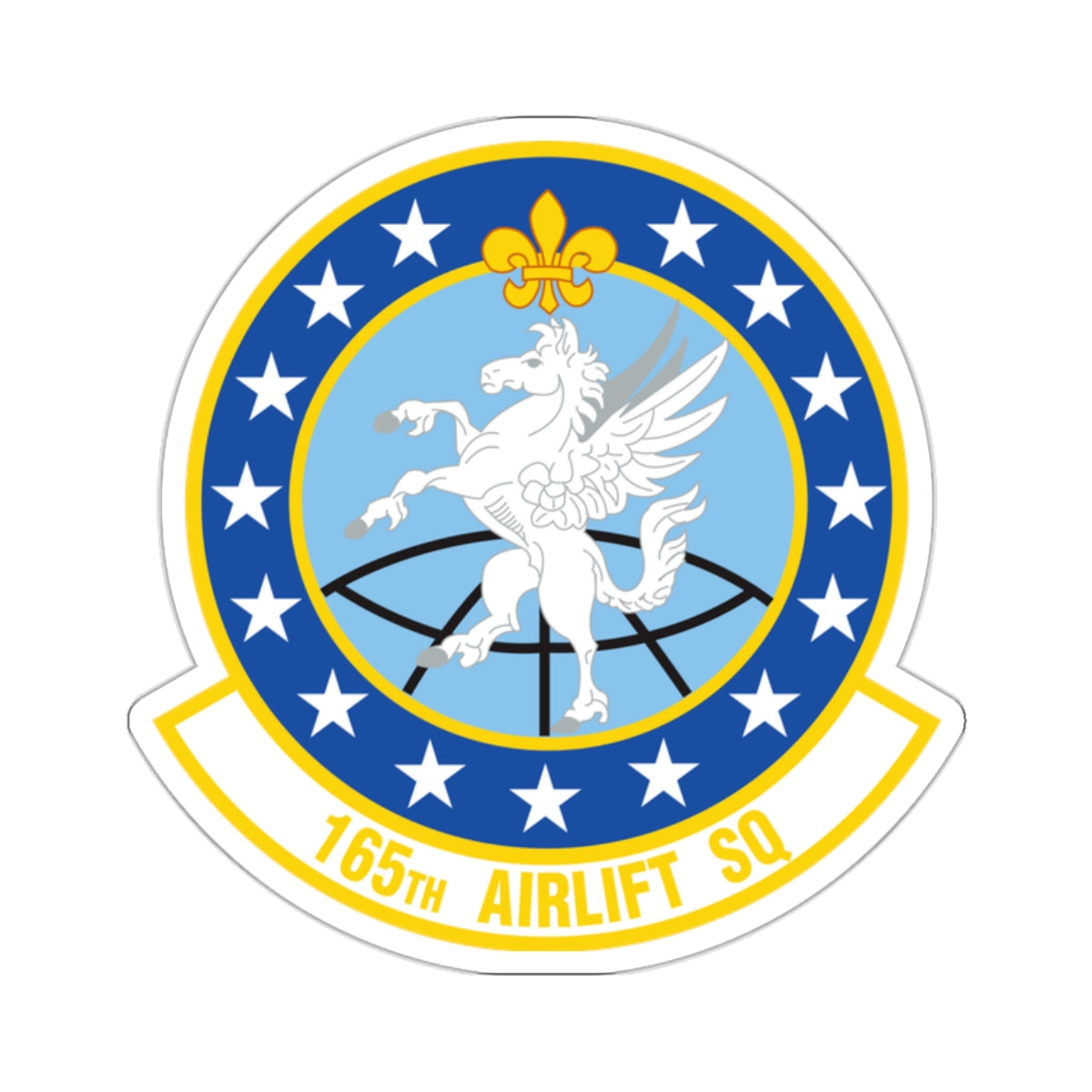 165 Airlift Squadron (U.S. Air Force) STICKER Vinyl Kiss-Cut Decal-2" × 2"-White-The Sticker Space