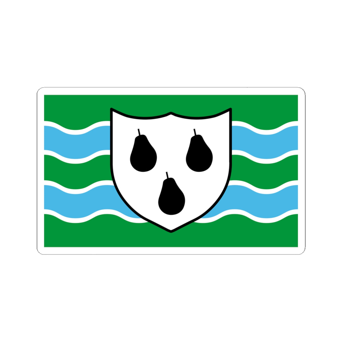Worcestershire flag (England) STICKER Vinyl Kiss-Cut Decal
