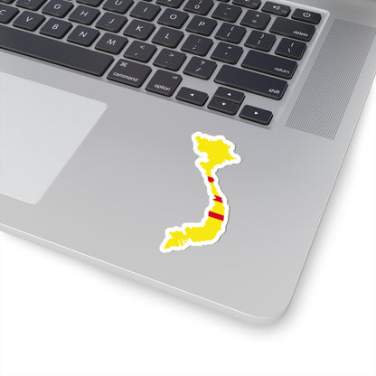 Flag map of the State of Vietnam (Vietnam) STICKER Vinyl Kiss-Cut Decal
