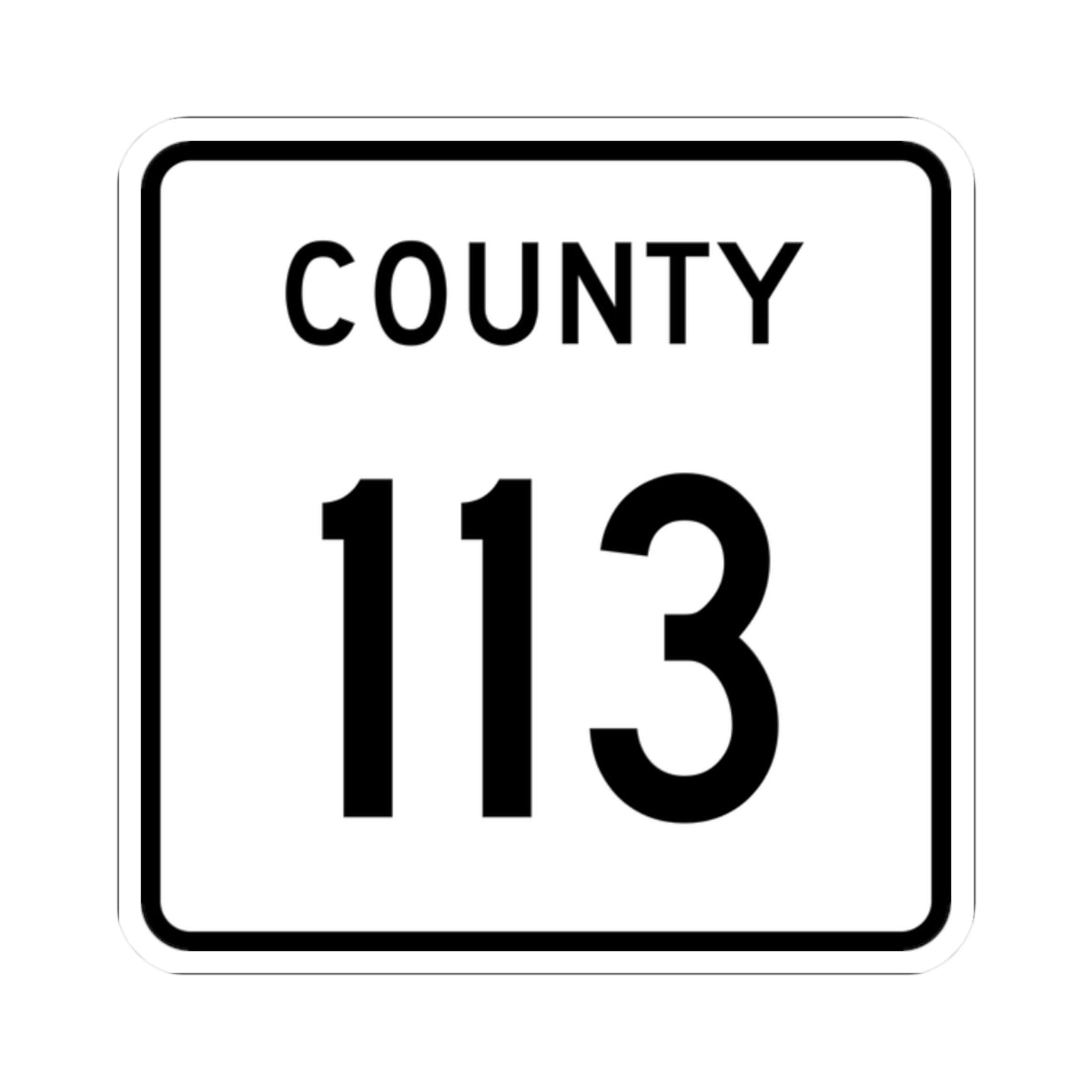 County 113 square (Minnesota) (Road Sign) STICKER Vinyl Kiss-Cut Decal