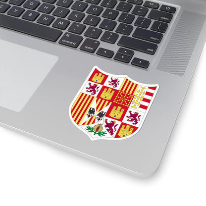 Arms of Ferdinand II of Aragon 1513-1516 (Spain) (Coat of Arms) STICKER Vinyl Kiss-Cut Decal