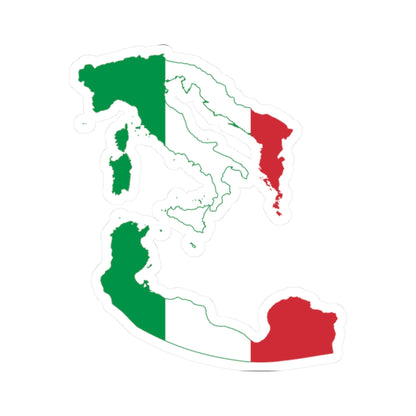 Flag map of Greater Italy (Italy) STICKER Vinyl Kiss-Cut Decal