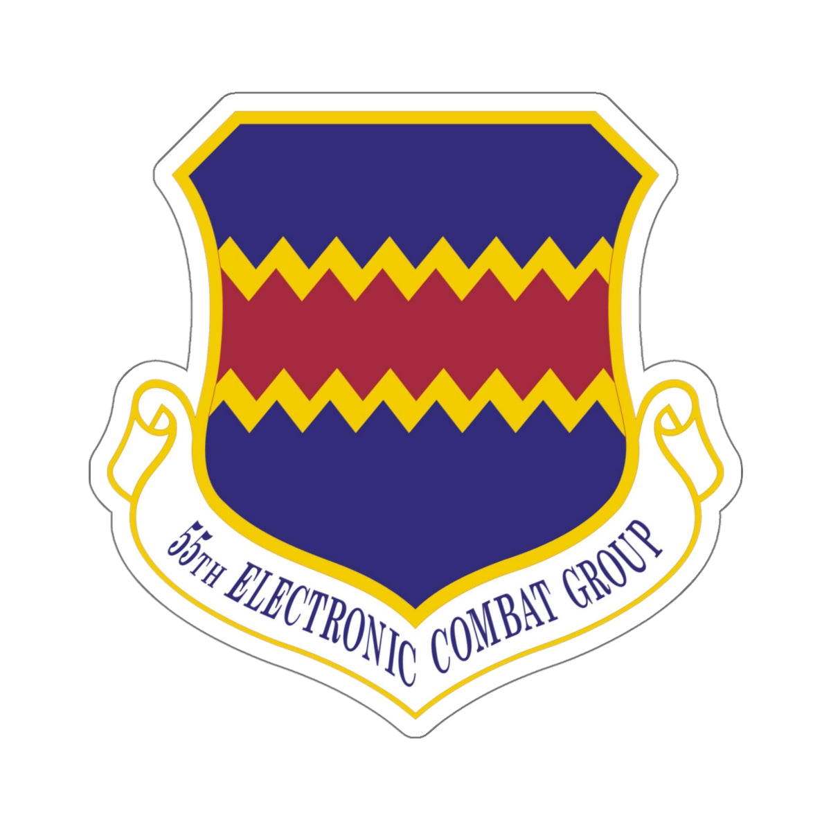 55th Electronic Combat Group (U.S. Air Force) STICKER Vinyl Kiss-Cut Decal-6 Inch-White-The Sticker Space