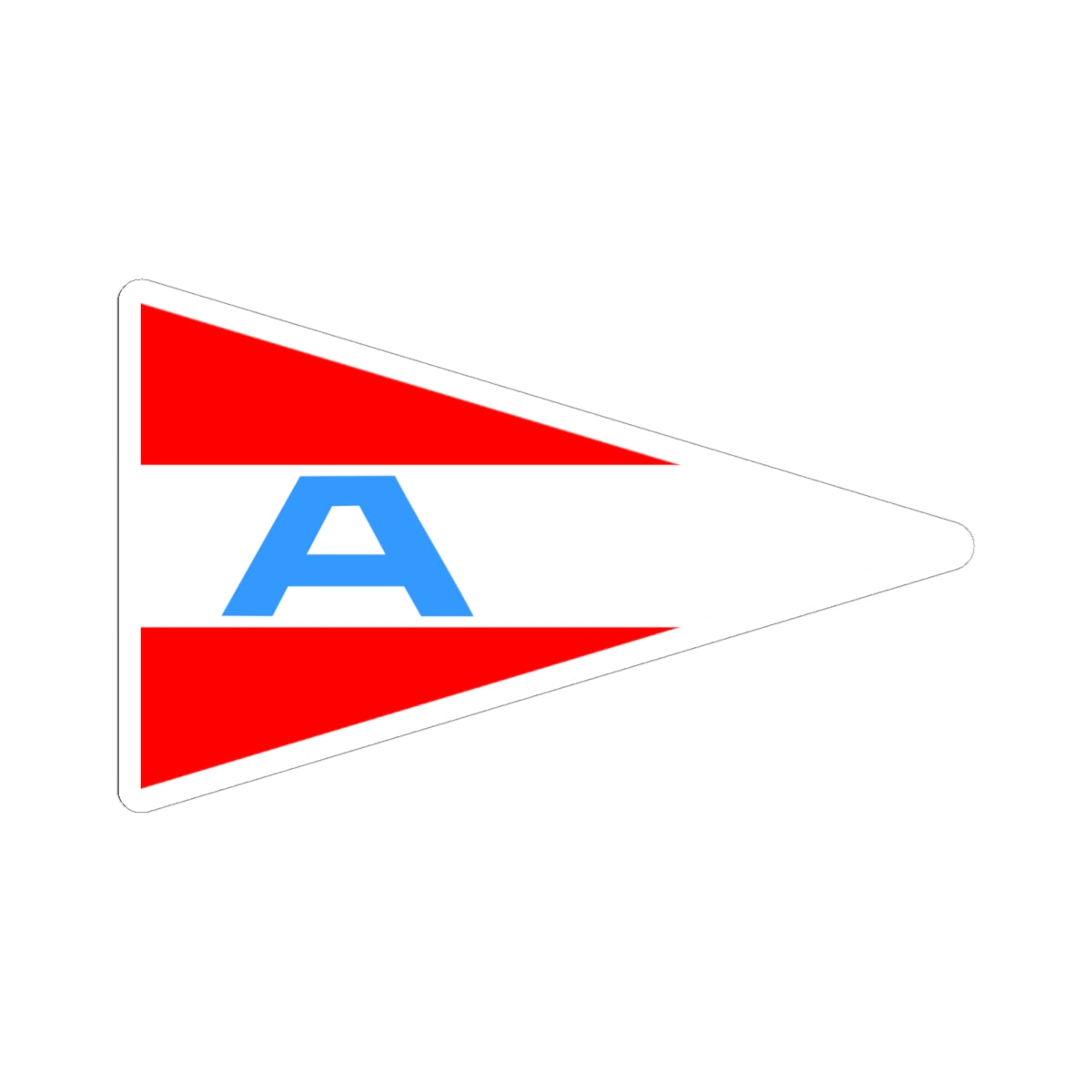 Burgee of Asker Seilforening (Norway) STICKER Vinyl Kiss-Cut Decal