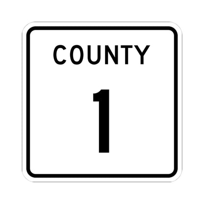 County 1 square (Minnesota) (Road Sign) STICKER Vinyl Kiss-Cut Decal